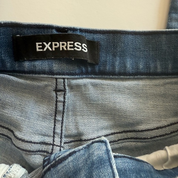 Express Ankle Legging High Rise Distressed Jeans - Picture 6 of 9